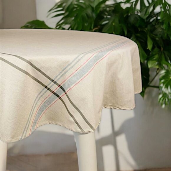DESIGN IMPORTS Round 70" French Stripe Tablecloth - Picture 1 of 3